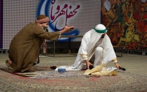 استقبال از مجلس تعزیه «ابراهیم در گلستان» در سومین شب برپایی نمایشگاه قرآن